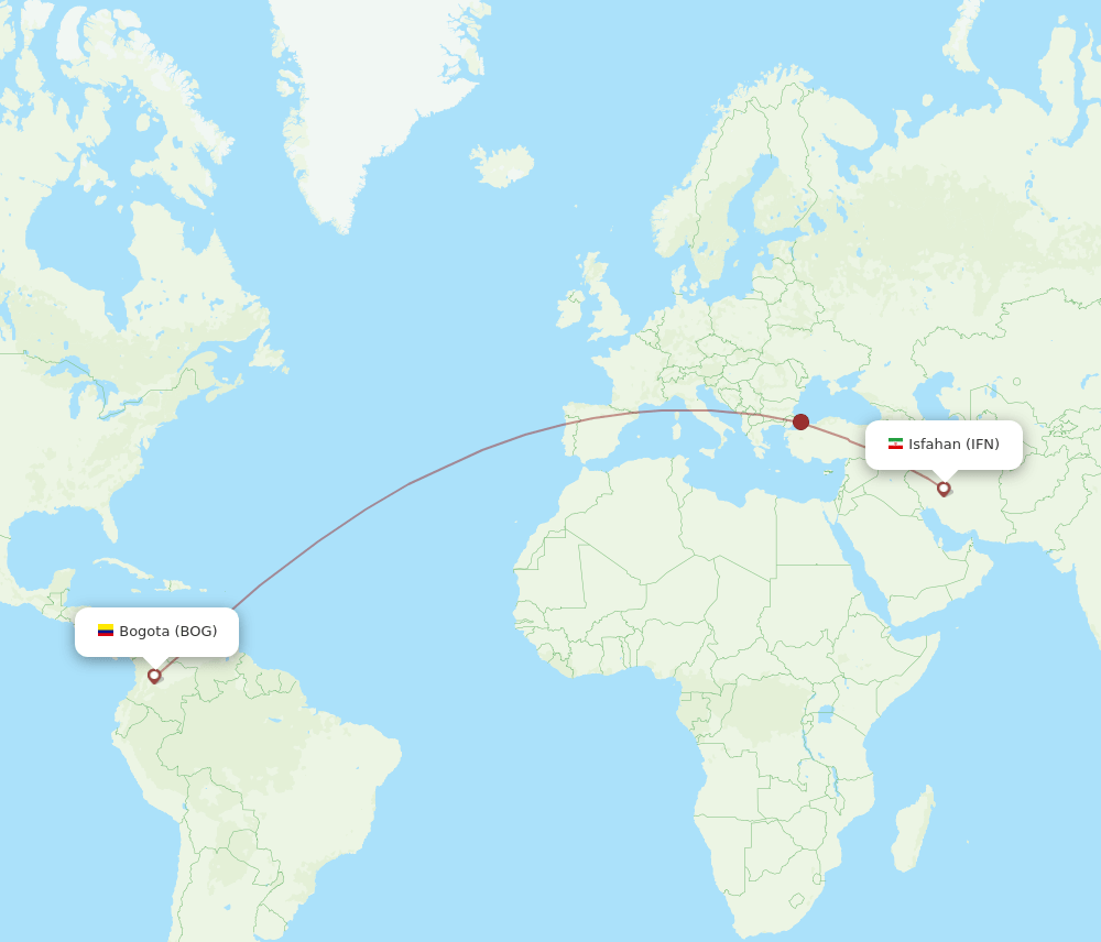 IFN-BOG flight routes