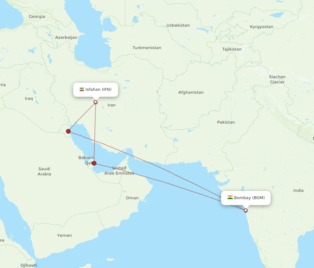 IFN-BOM flight routes