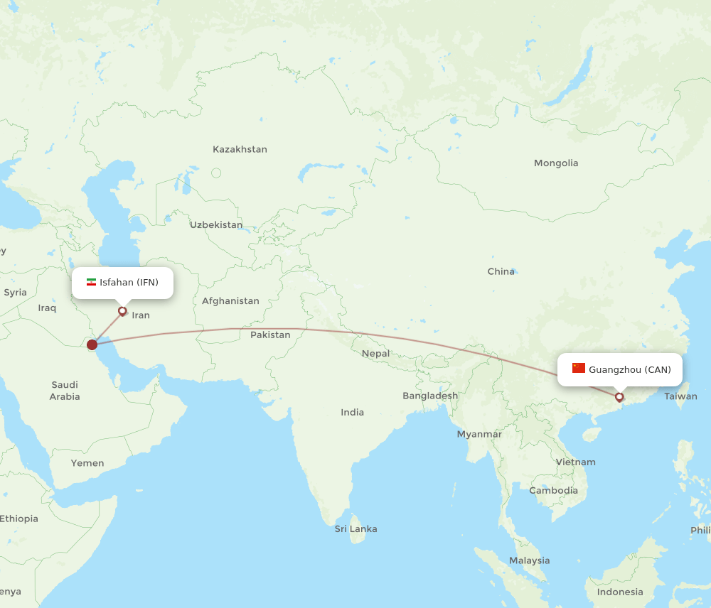 IFN-CAN flight routes