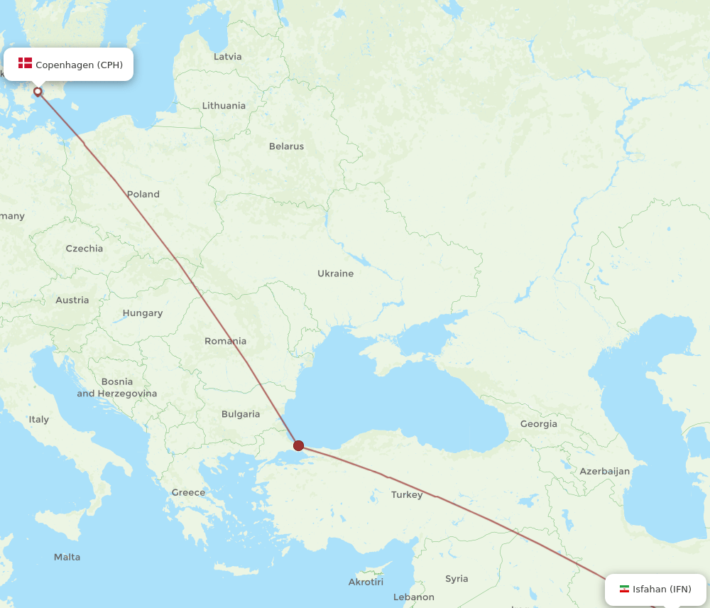IFN-CPH flight routes