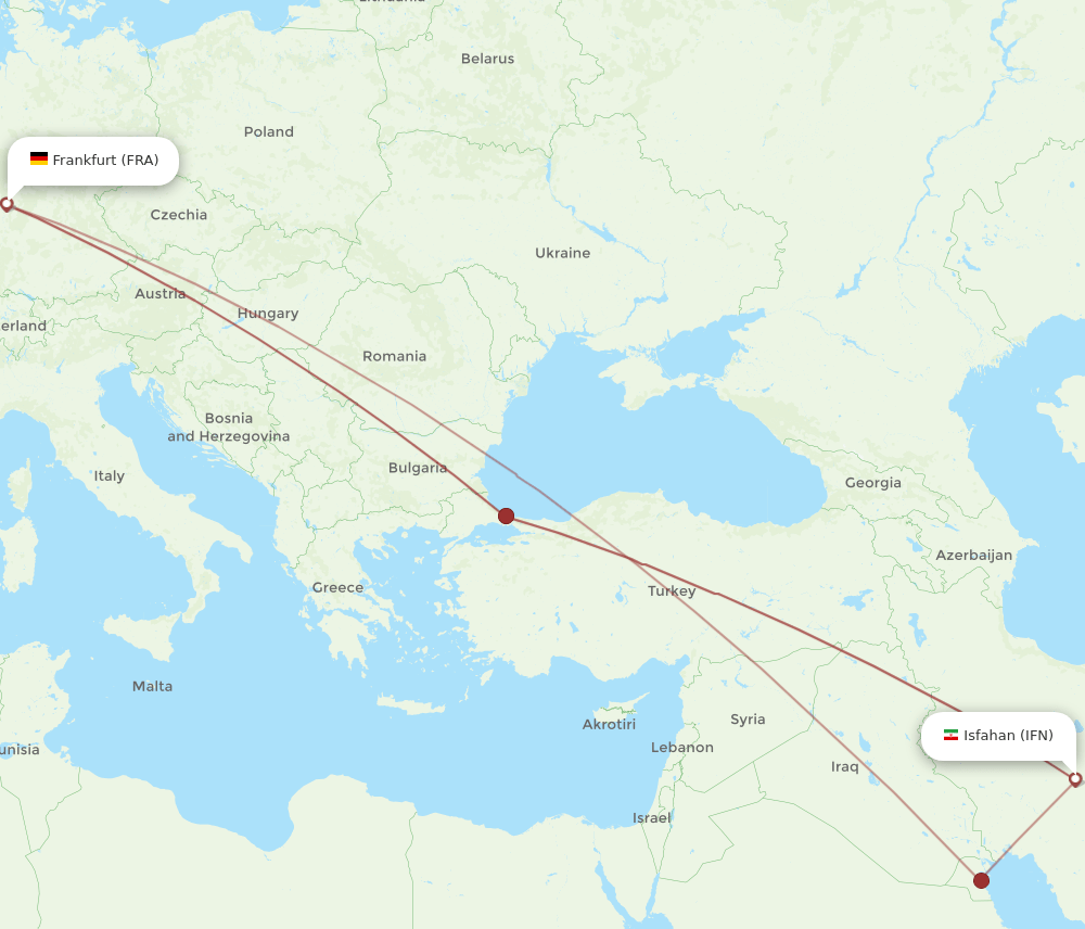 IFN-FRA flight routes