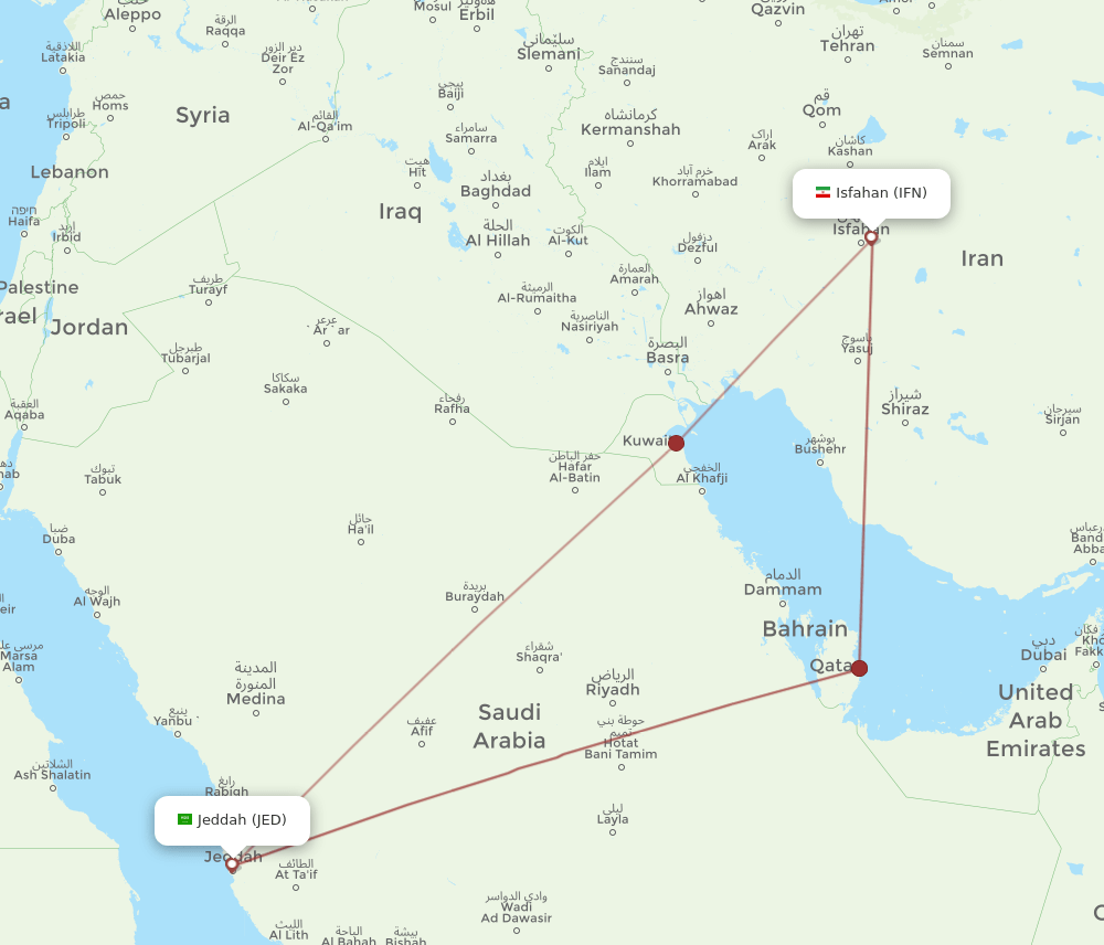 IFN-JED flight routes