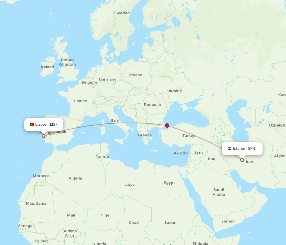 IFN-LIS flight routes