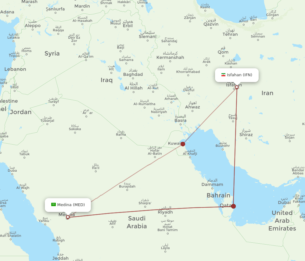 IFN-MED flight routes