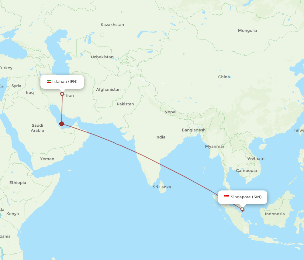 IFN-SIN flight routes