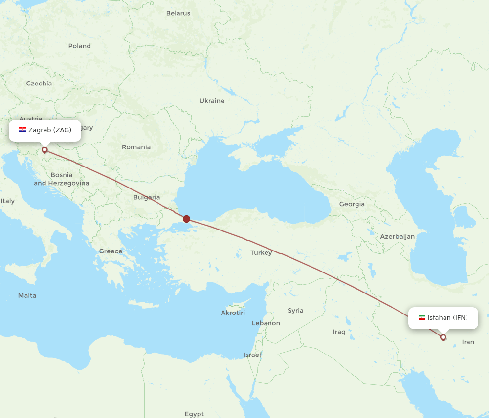 IFN-ZAG flight routes