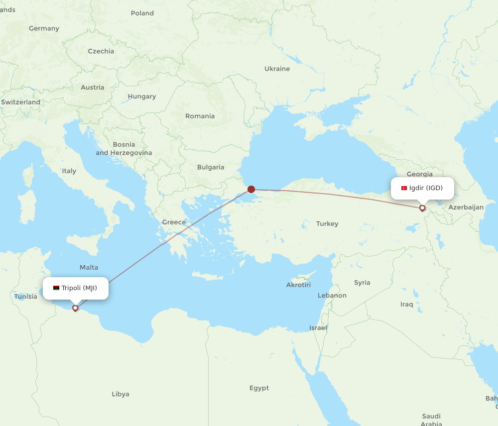 IGD-MJI flight routes