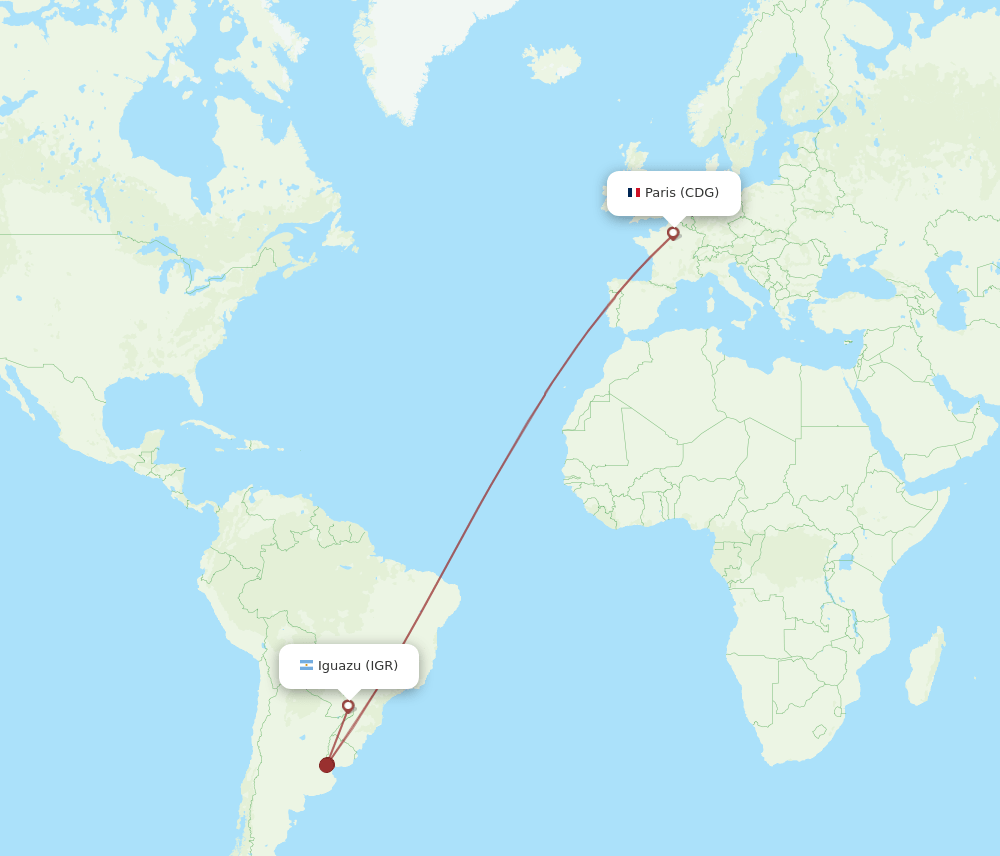 IGR to CDG flights and routes map