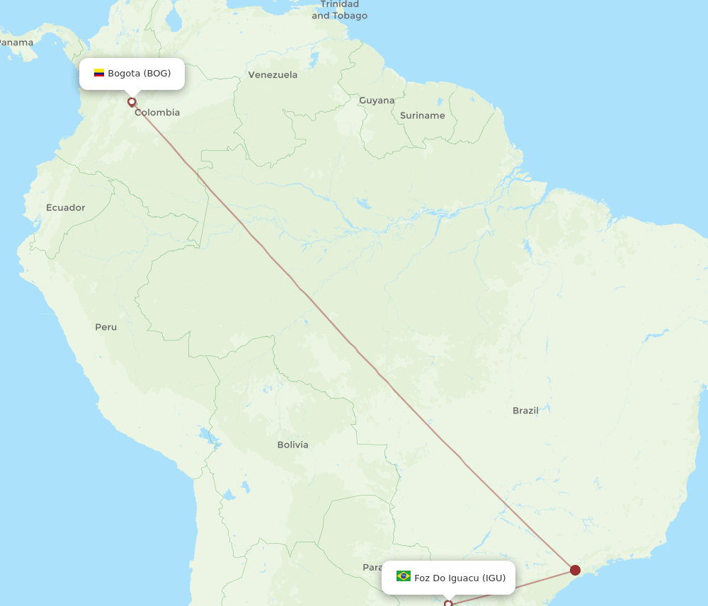 IGU-BOG flight routes