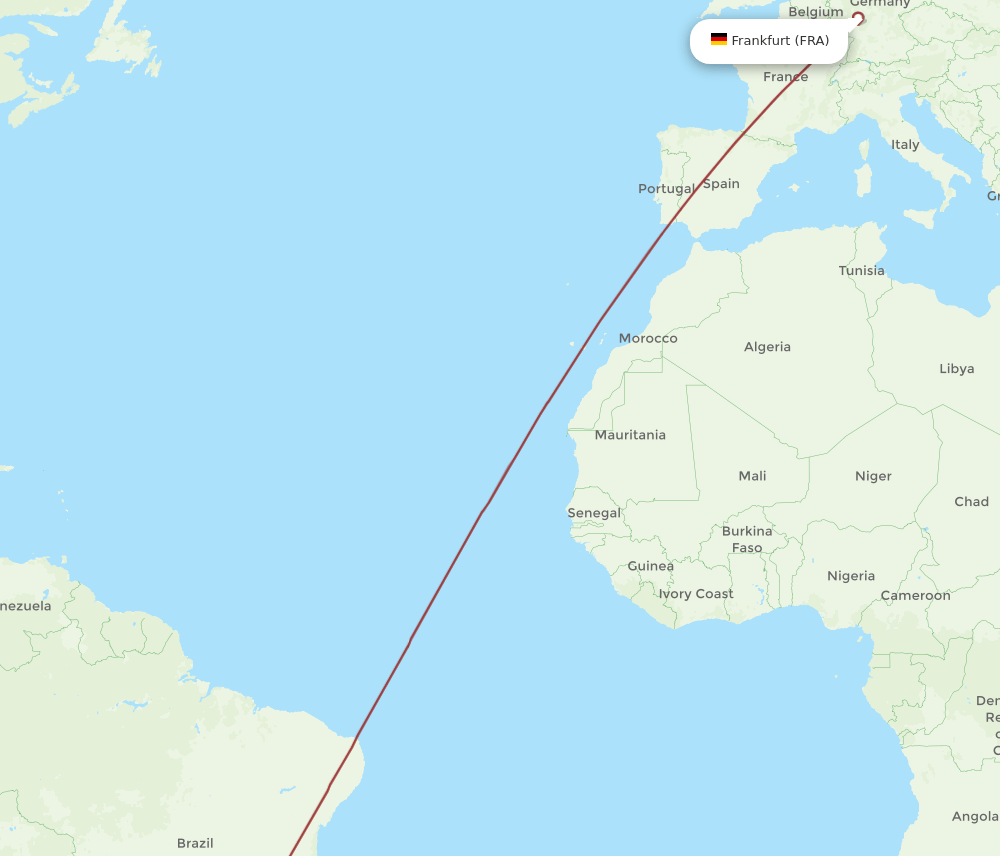 IGU-FRA flight routes