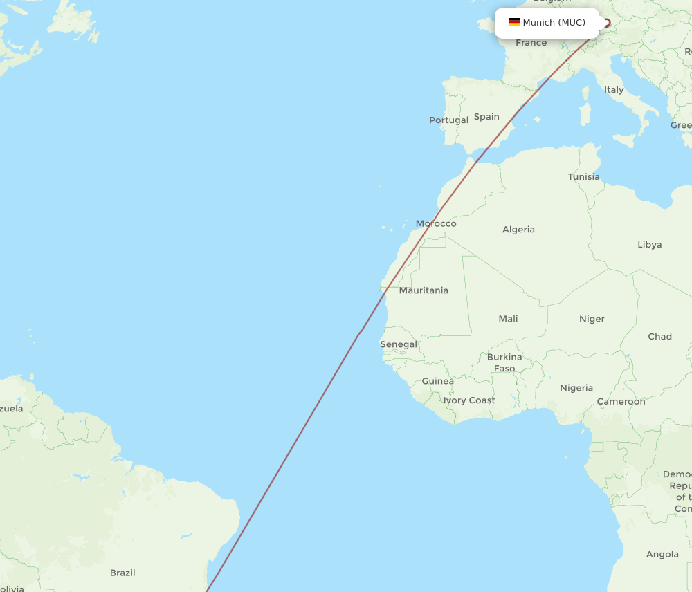 IGU-MUC flight routes