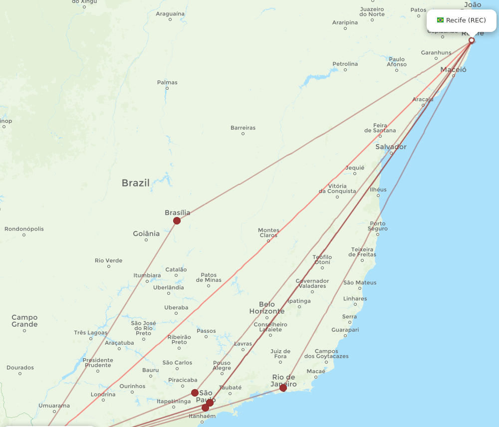 IGU-REC flight routes