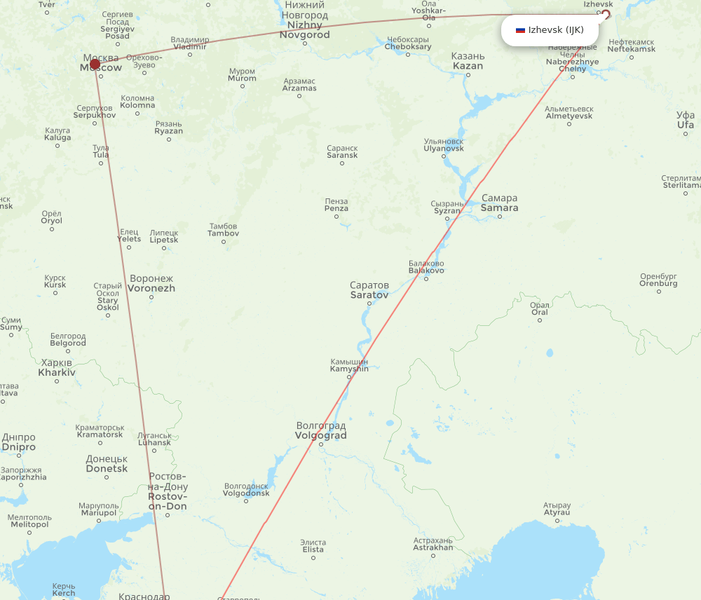 IJK-AER flight routes