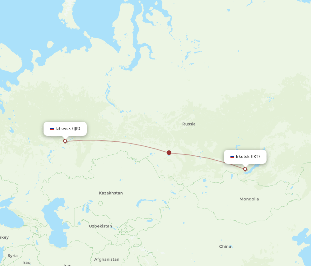 IJK-IKT flight routes