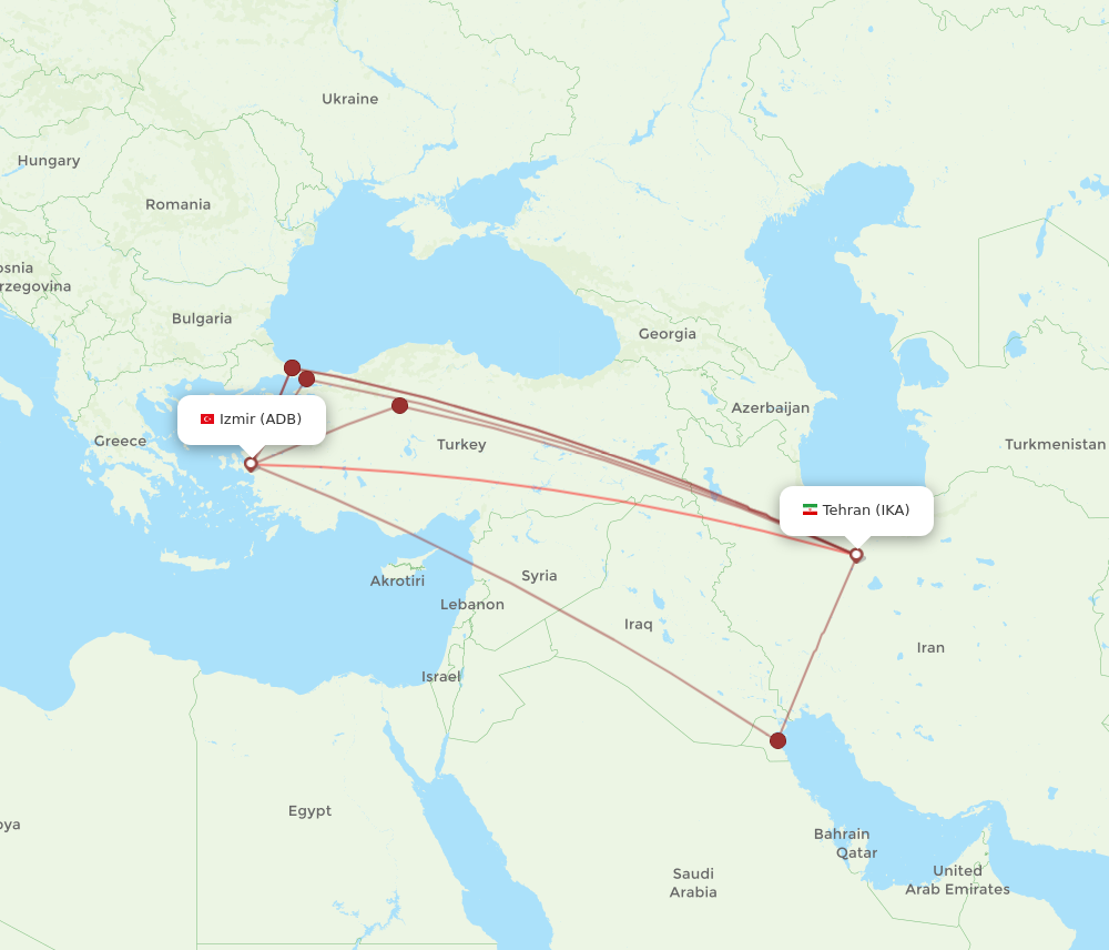 IKA to ADB flights and routes map