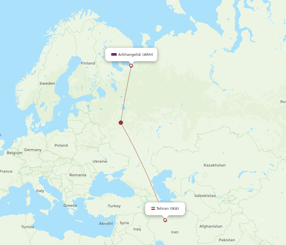 IKA-ARH flight routes