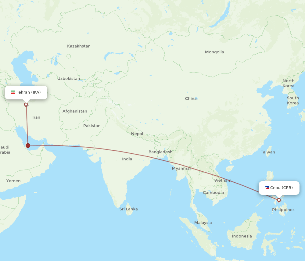 IKA-CEB flight routes