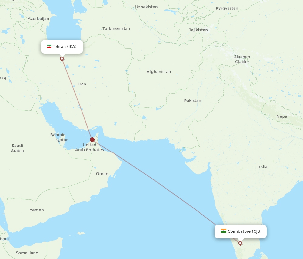 IKA-CJB flight routes