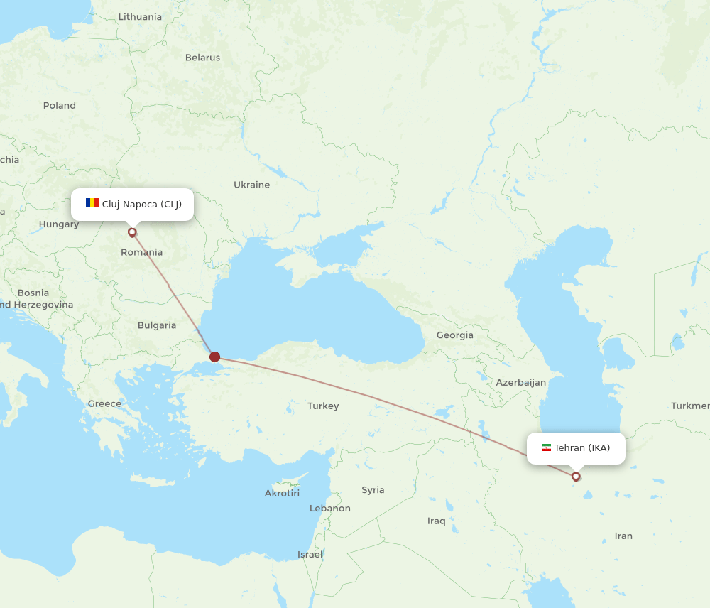 IKA-CLJ flight routes