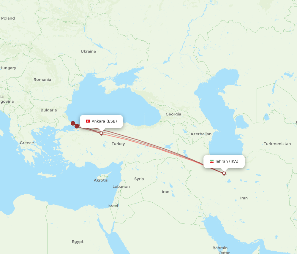 IKA-ESB flight routes