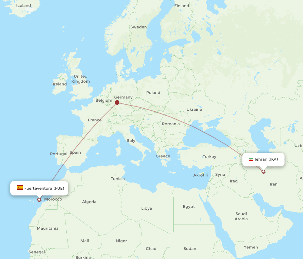IKA-FUE flight routes