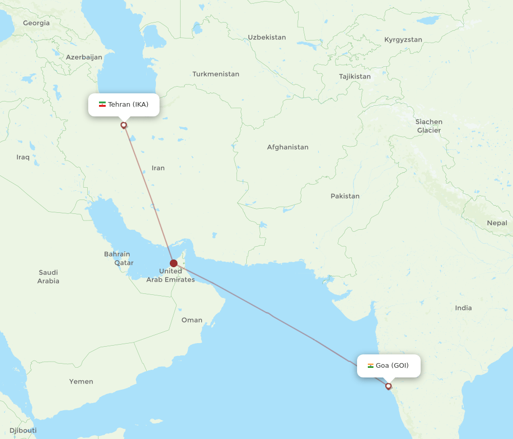 IKA-GOI flight routes