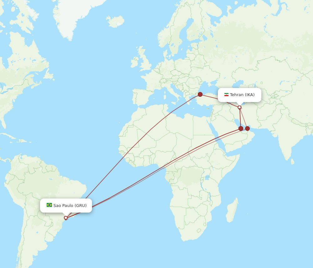 IKA-GRU flight routes