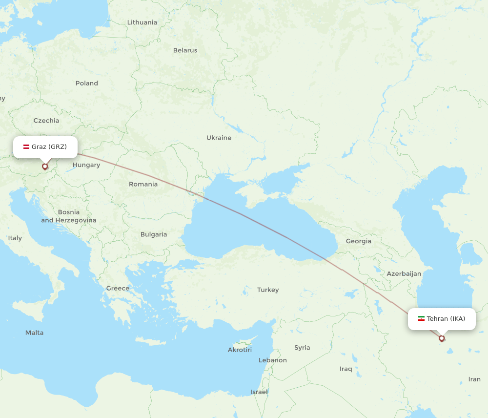 IKA-GRZ flight routes