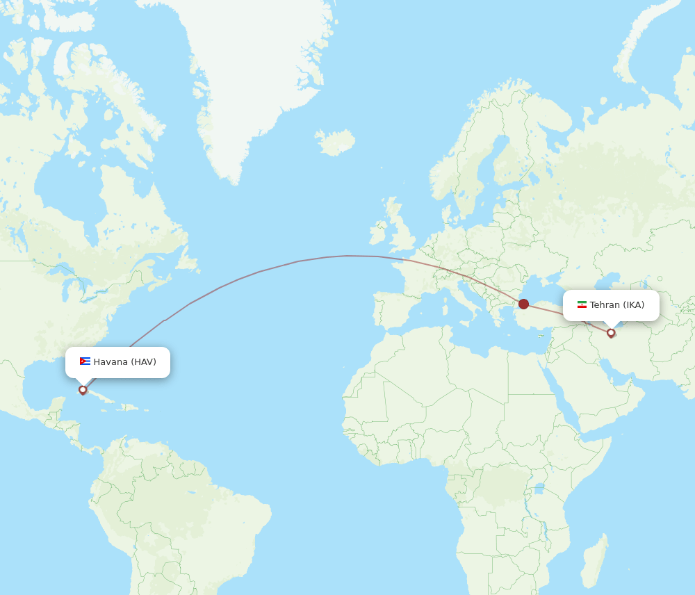 IKA-HAV flight routes