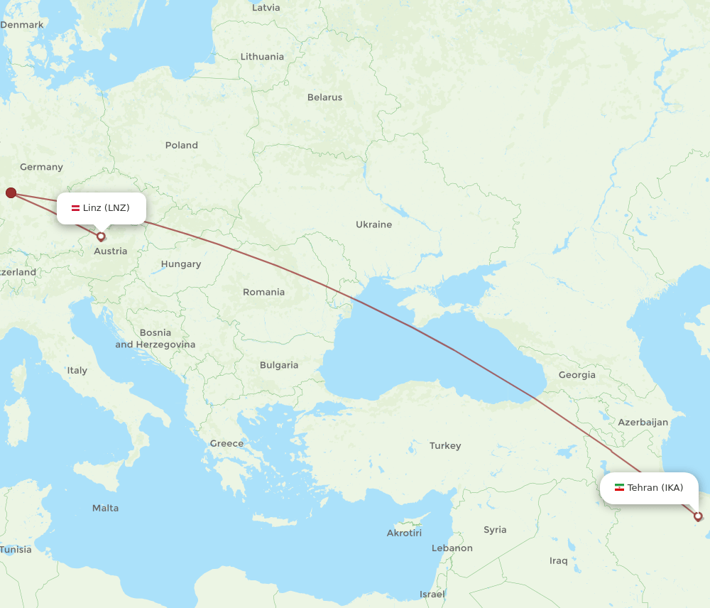 IKA-LNZ flight routes