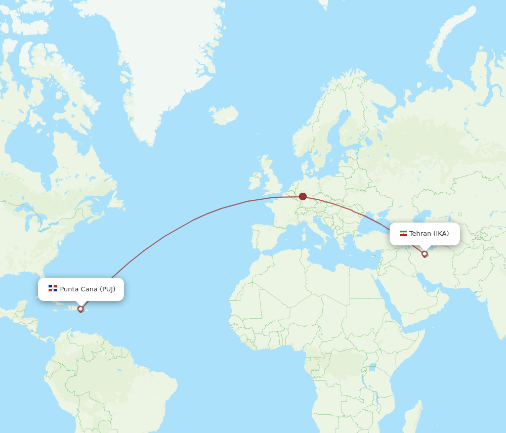 IKA-PUJ flight routes