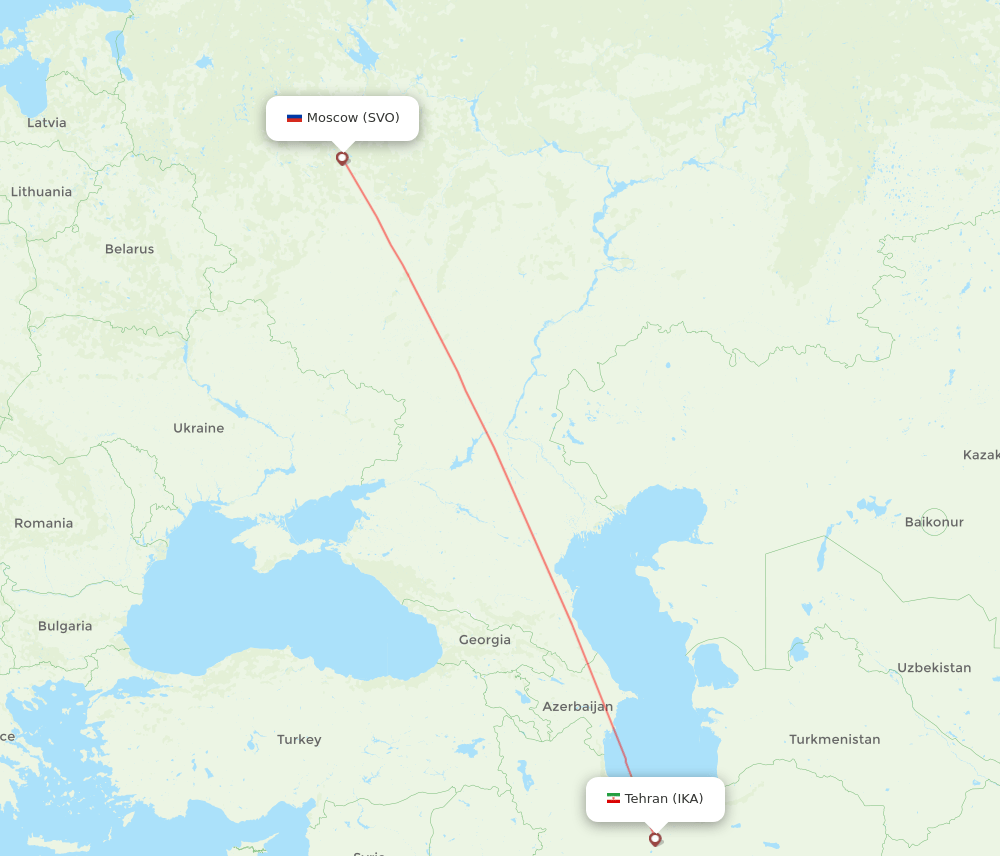 IKA-SVO flight routes