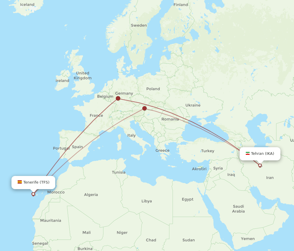 IKA-TFS flight routes