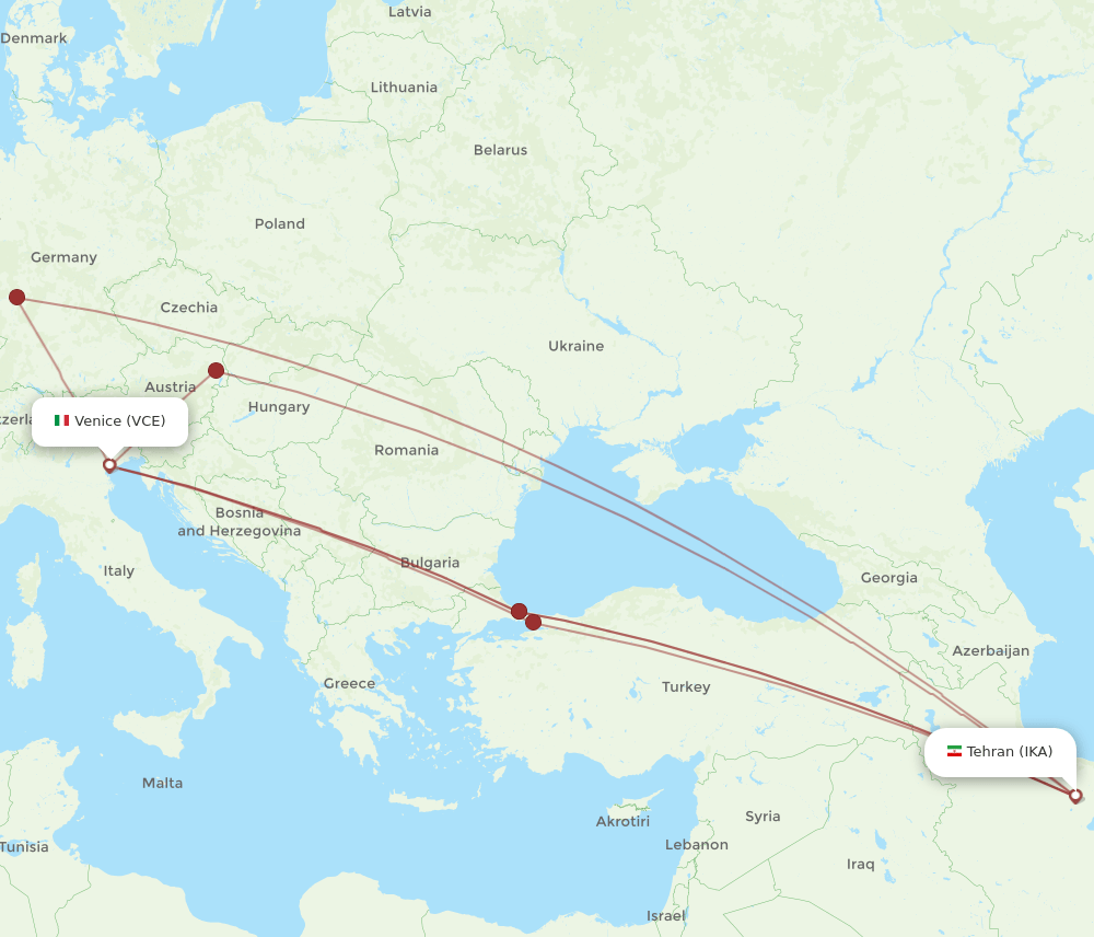 IKA-VCE flight routes
