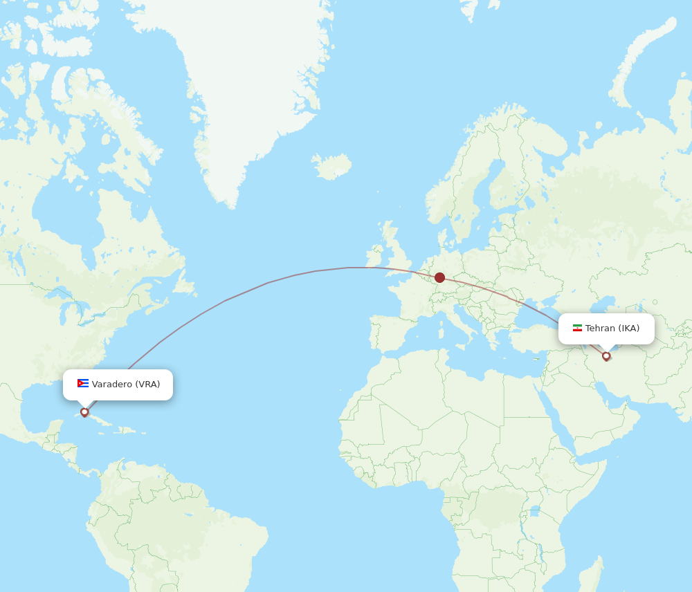 IKA-VRA flight routes