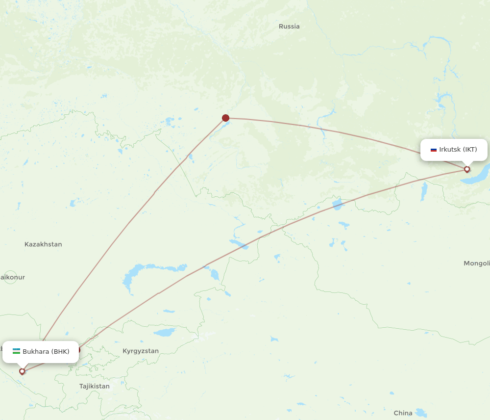 IKT-BHK flight routes