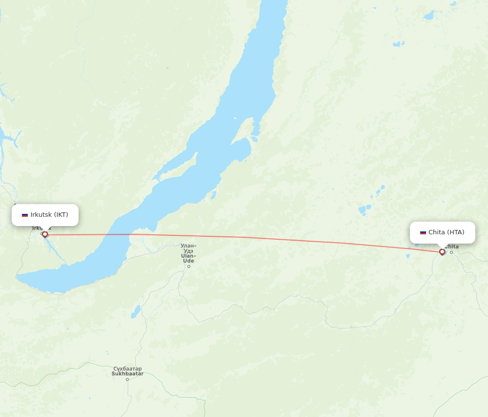 IKT to HTA flights and routes map