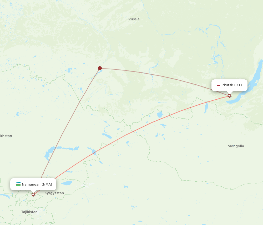 IKT-NMA flight routes