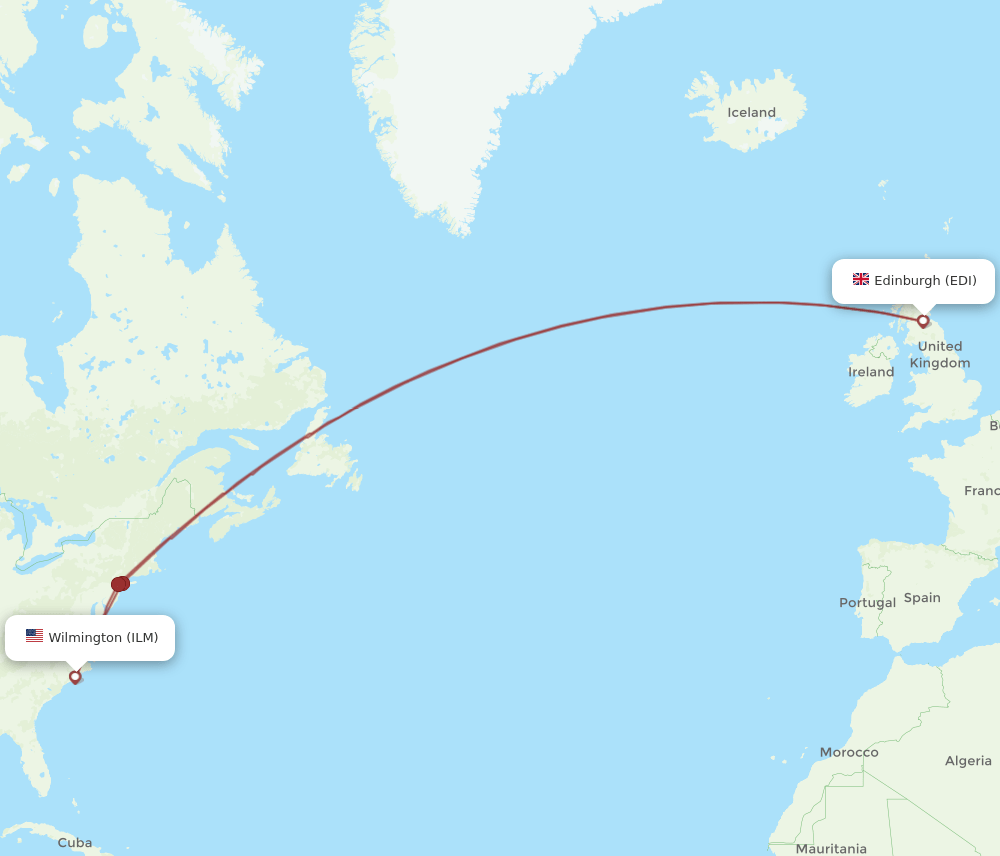 ILM-EDI flight routes