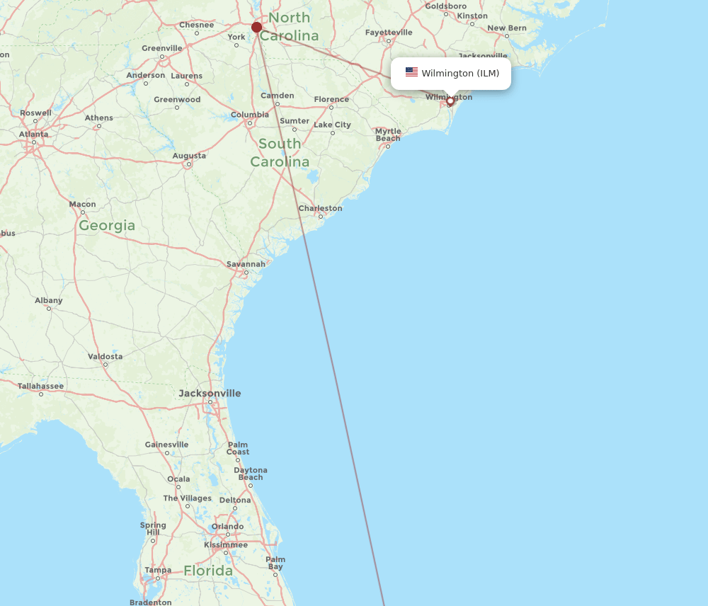 ILM-FPO flight routes