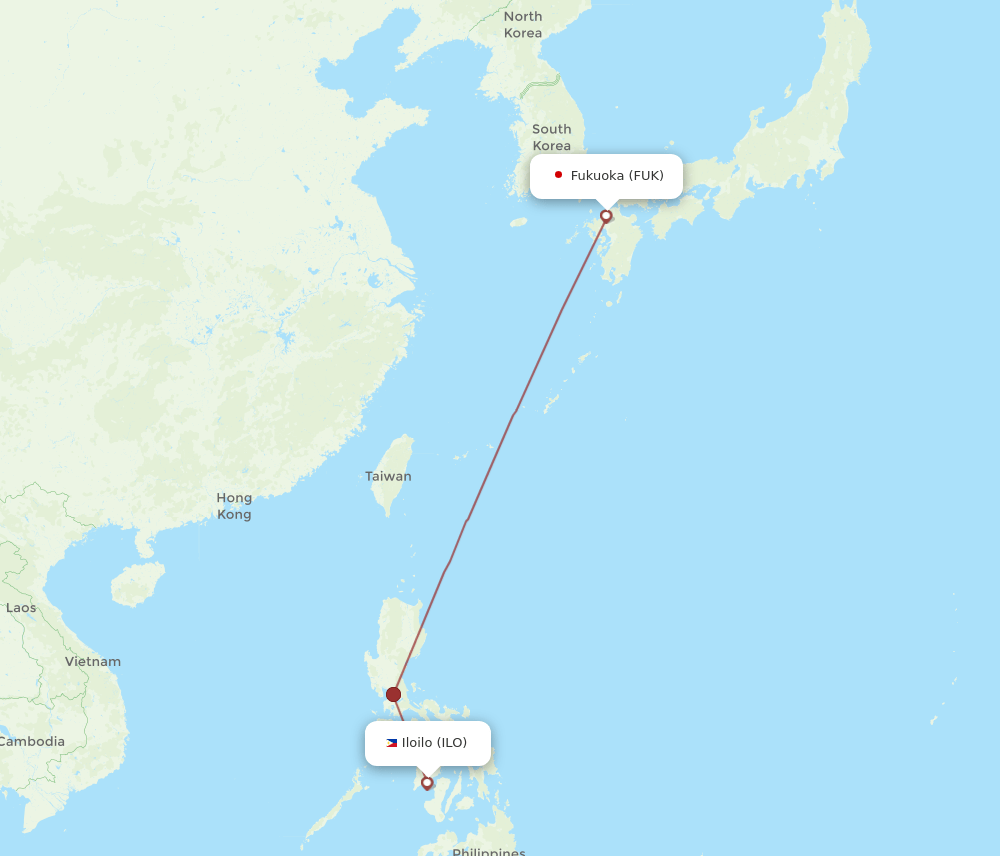 ILO-FUK flight routes