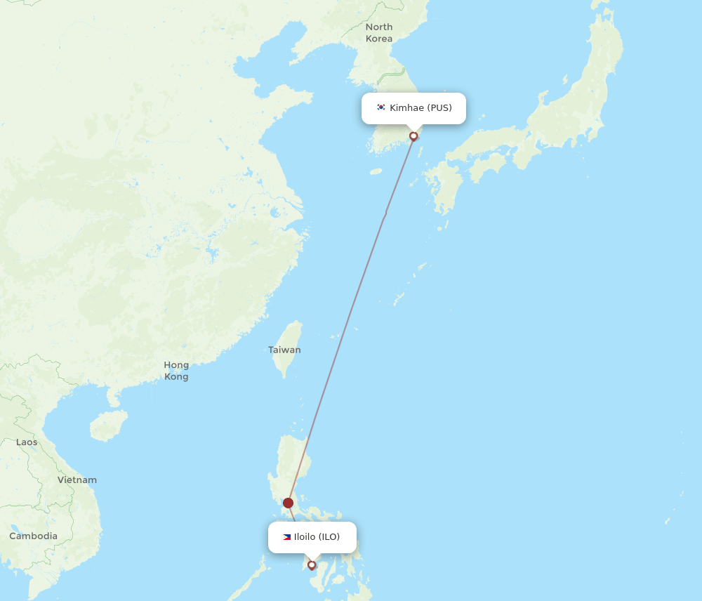 ILO-PUS flight routes