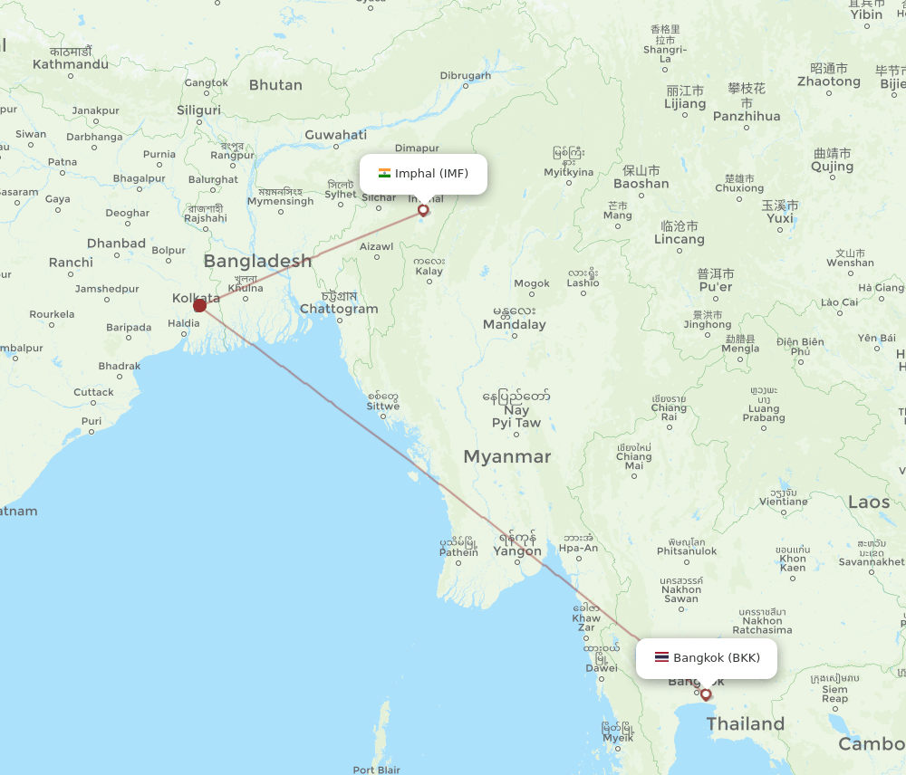 IMF-BKK flight routes