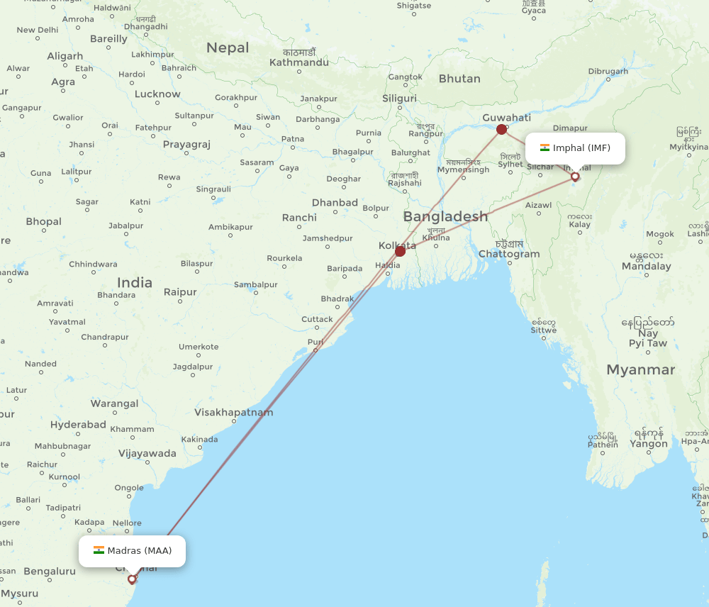 IMF-MAA flight routes
