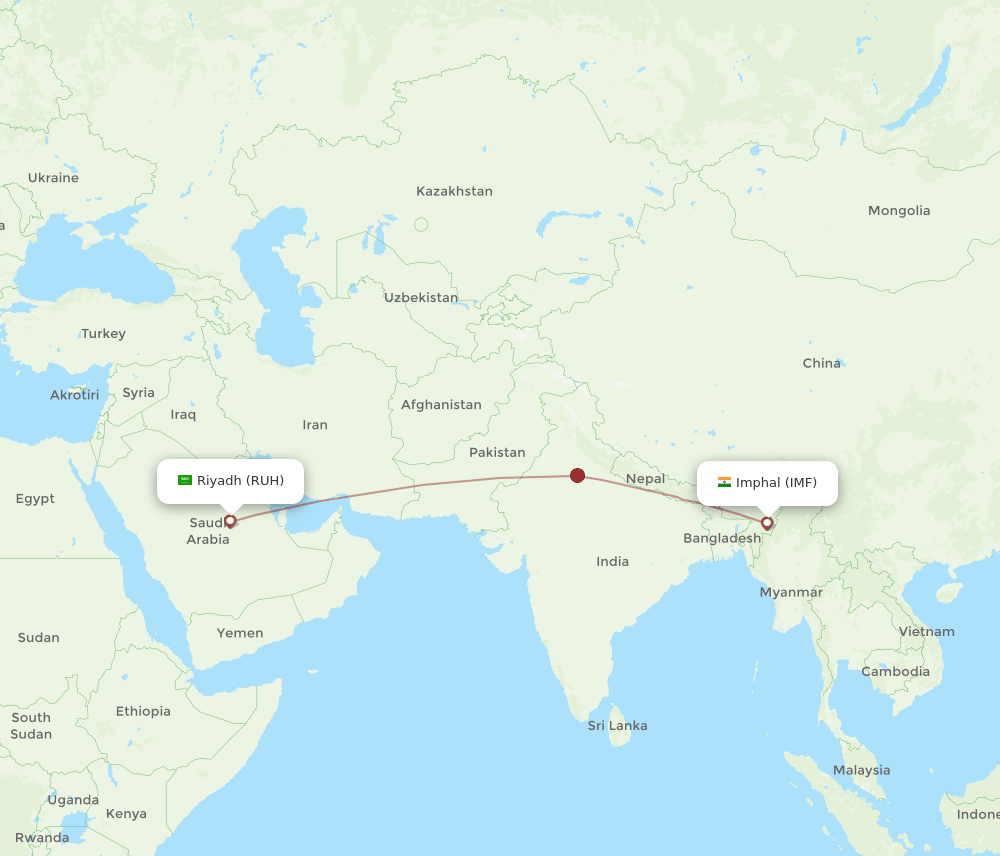IMF-RUH flight routes