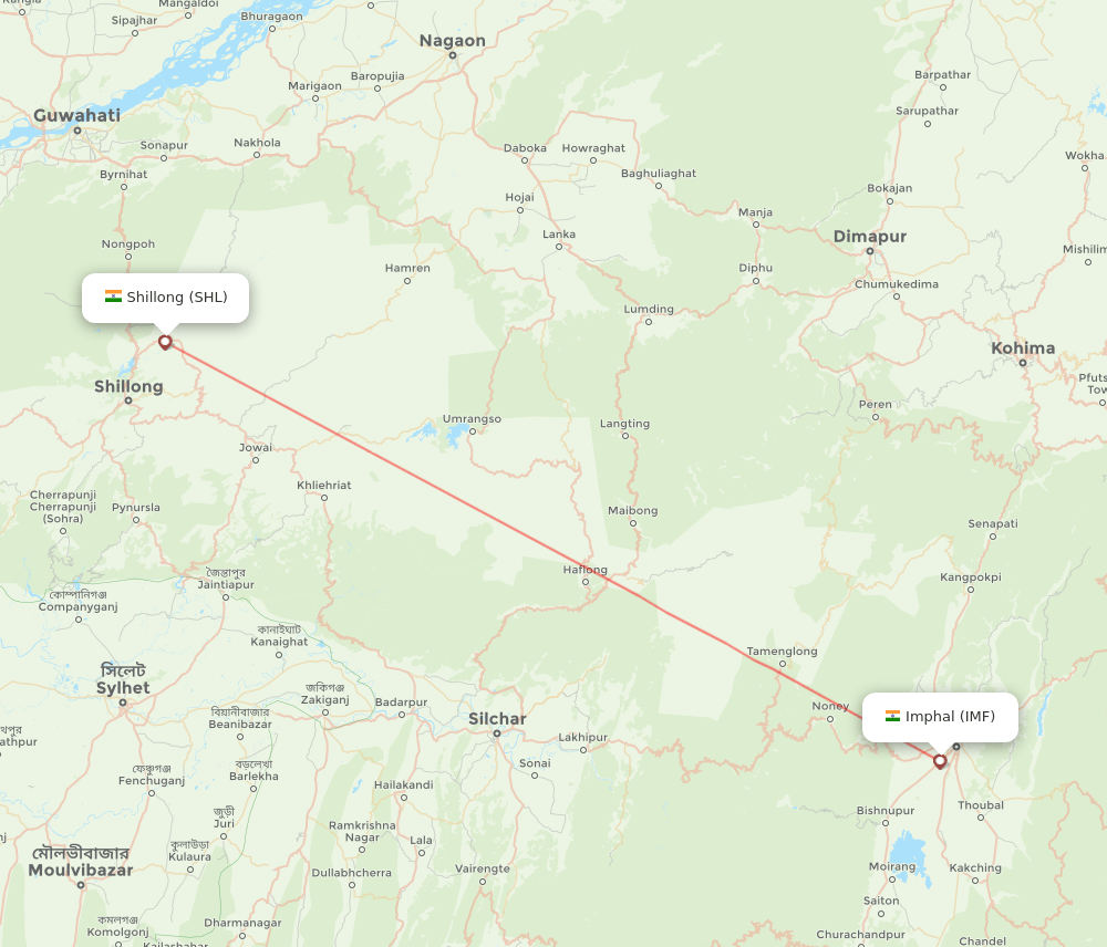 IMF-SHL flight routes