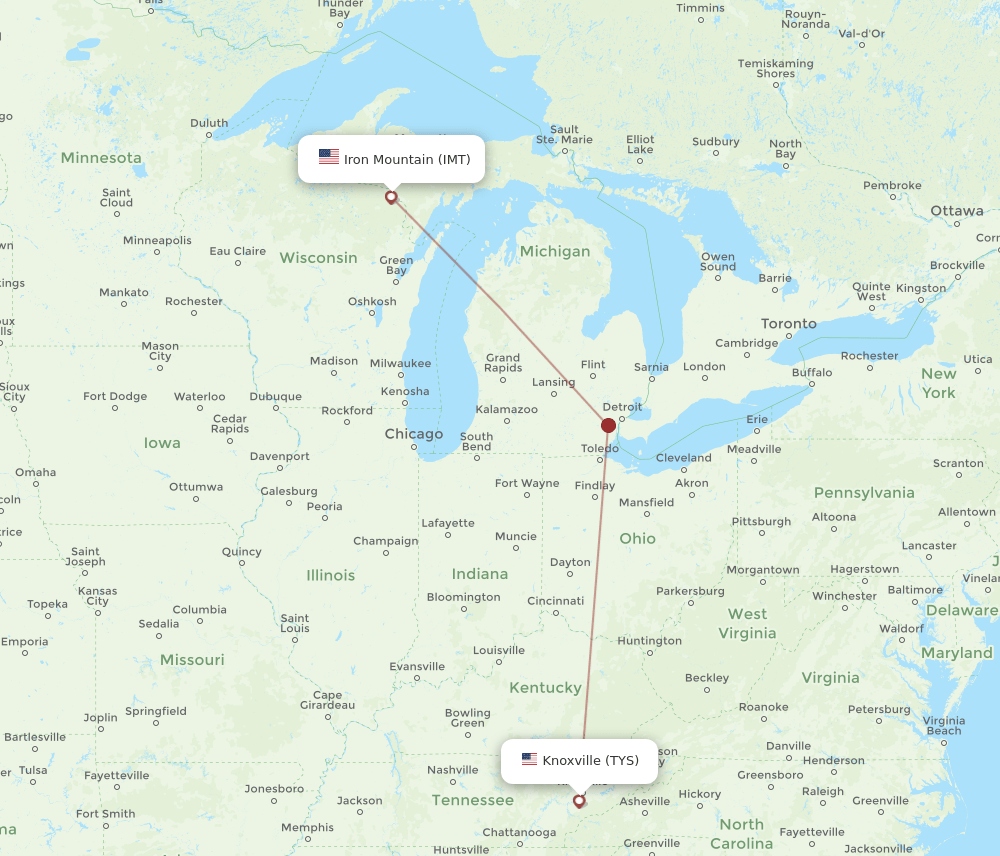 IMT-TYS flight routes