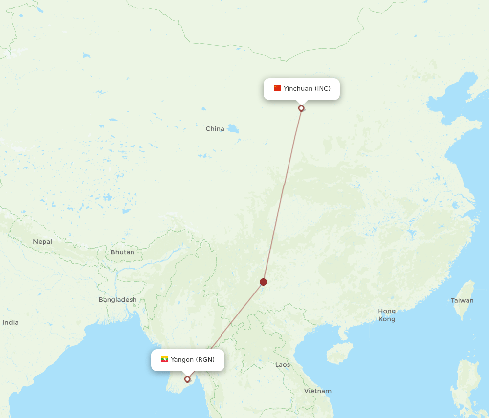 INC-RGN flight routes