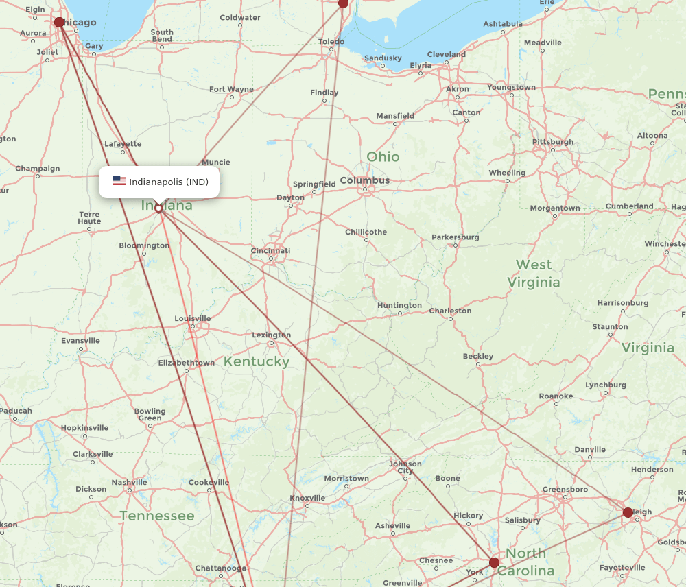 IND-ATL flight routes