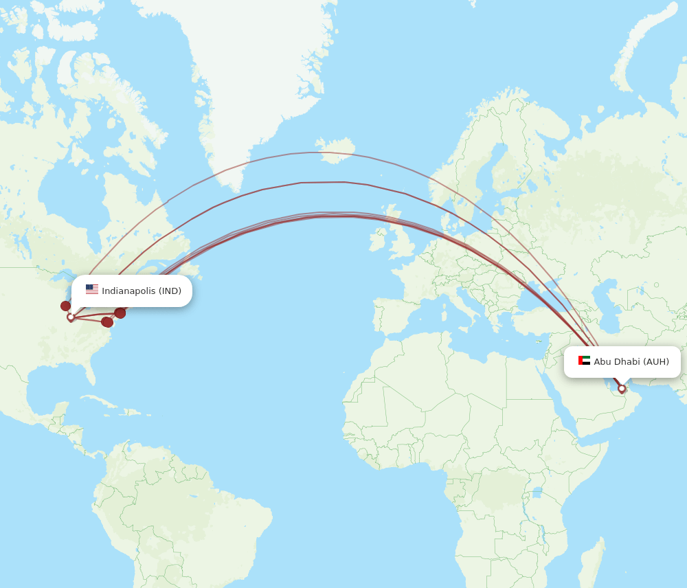 IND-AUH flight routes